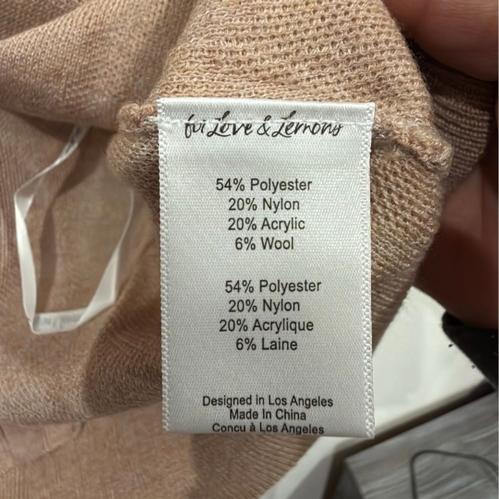 NWT Cassidy Argyle Cardigan by For Love and Lemons in‎ Brown/Pink Size Small - Picture 4 of 4